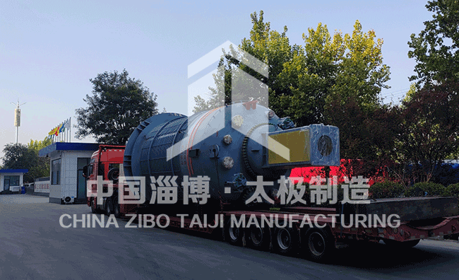 高品質(zhì)6萬升非標搪玻璃反應釜中國淄博太極制造